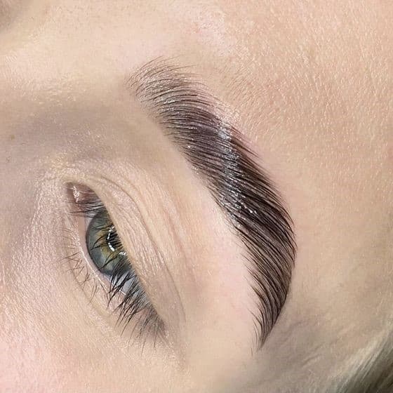Young woman with beautiful eyebrows and a Brow Lift with dye.