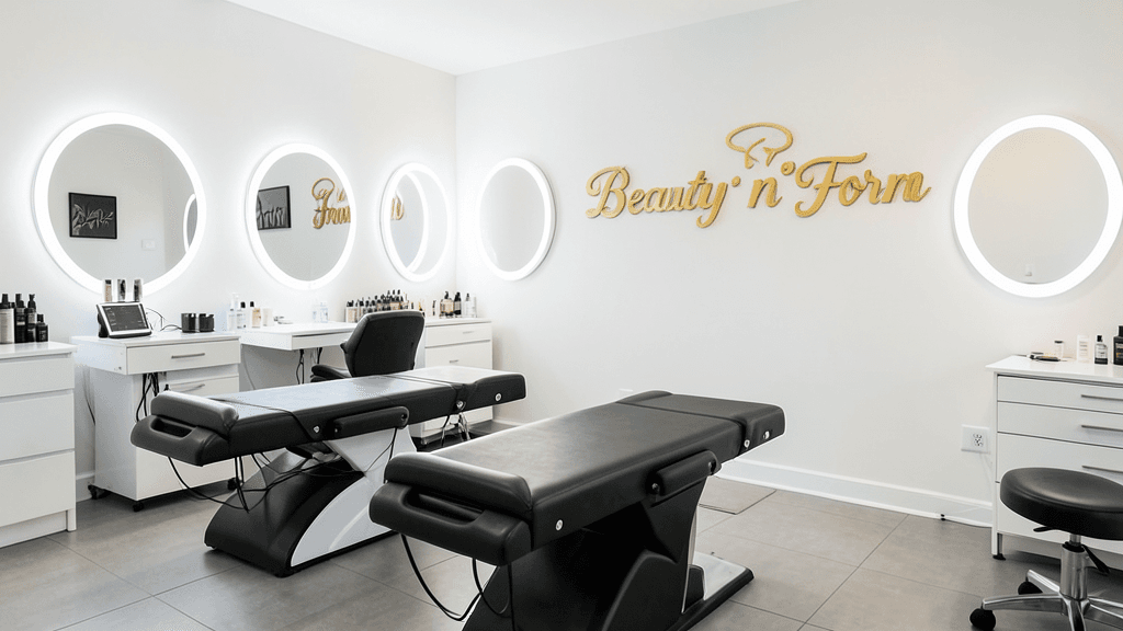 Salon de beauté professionnel avec matériel de formation esthétique