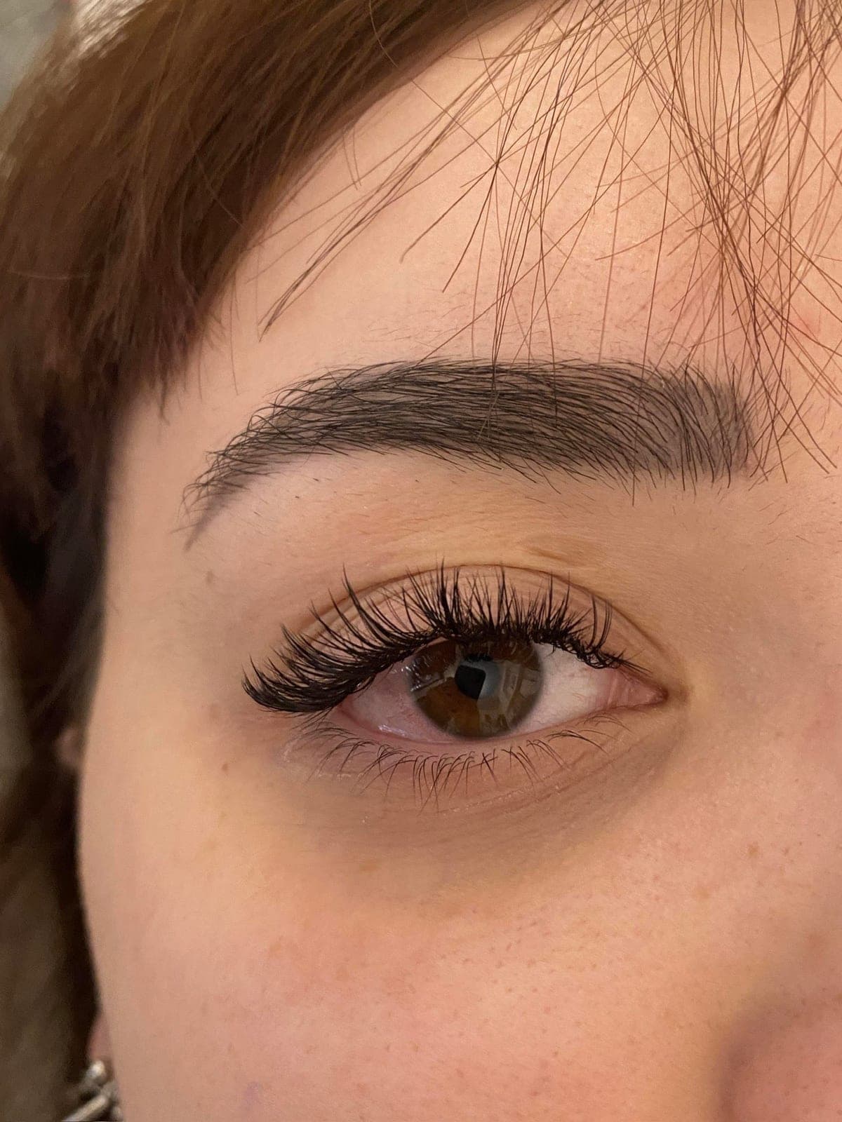 A dense eye after a Russian volume set done by a trainee during the course
